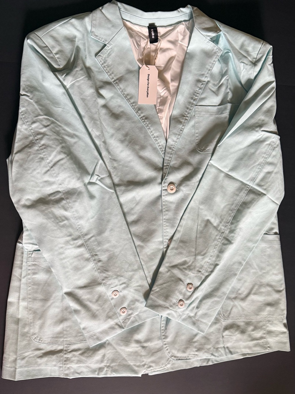 Arket Mint Green Blazer with Ivory Lining
